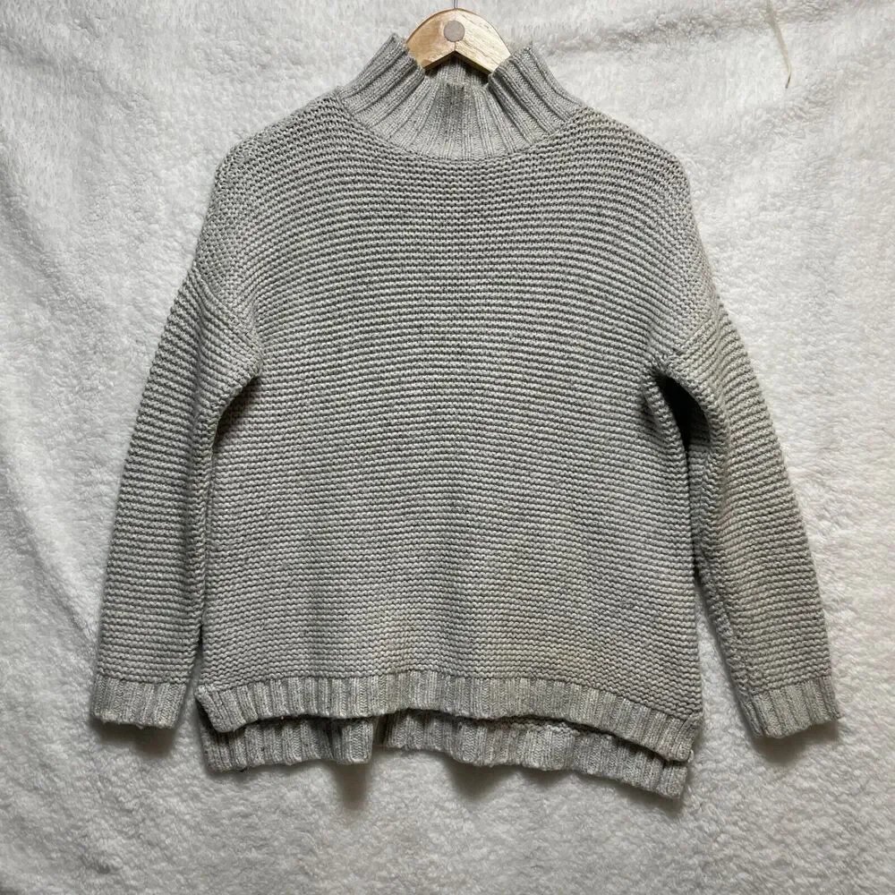 Marine Layer Women’s‎ Gray Chunky Knit Turtleneck Sweater Size Small Cozy Casual